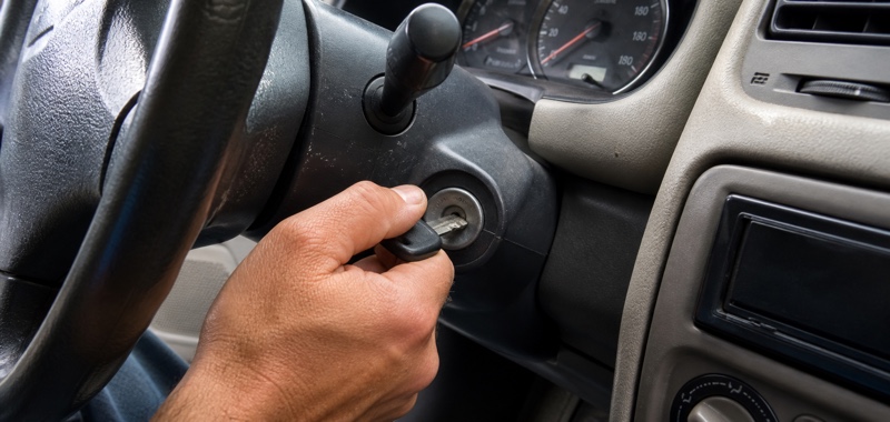 Freshly cut key tested in a repaired ignition in Orlando, Florida.