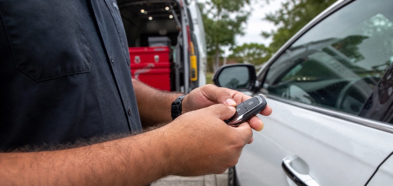 Proximity smart key fob in Orlando, Florida.