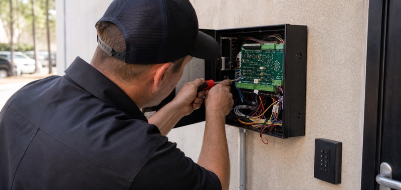 Networked access control panel in Orlando, Florida.