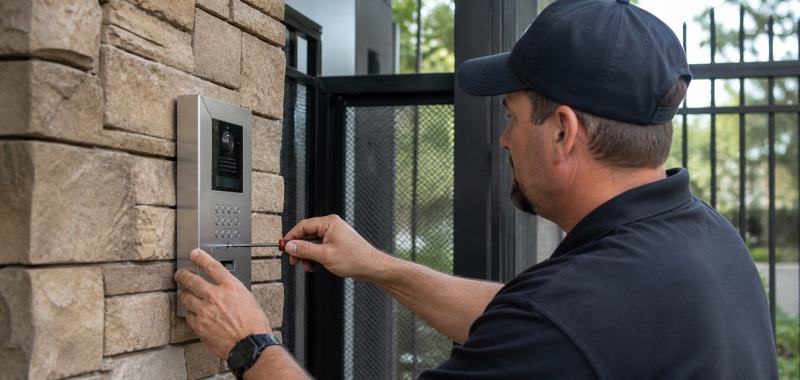 Video intercom entry panel in Orlando, Florida.