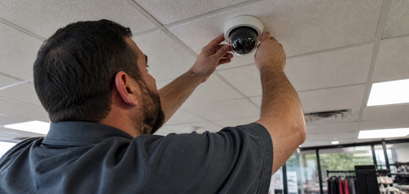Dome camera in a retail ceiling in Orlando, Florida.
