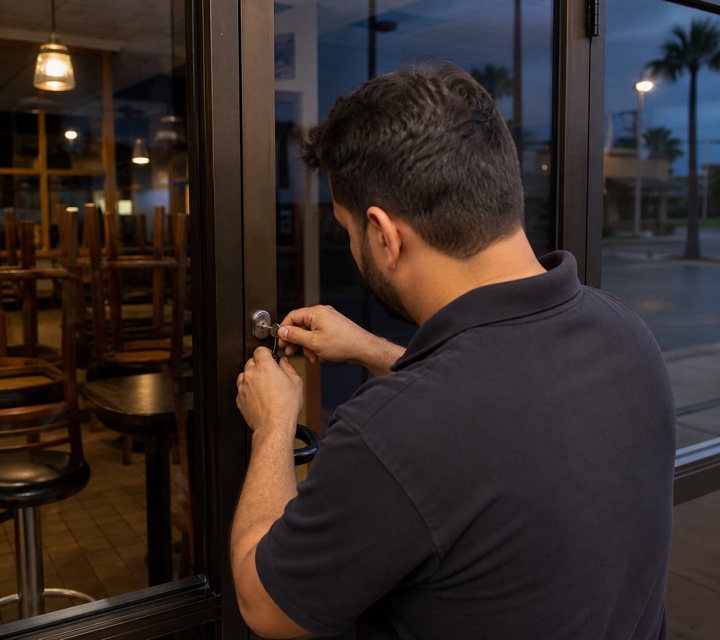 Storefront reopened after hours in Orlando, Florida.