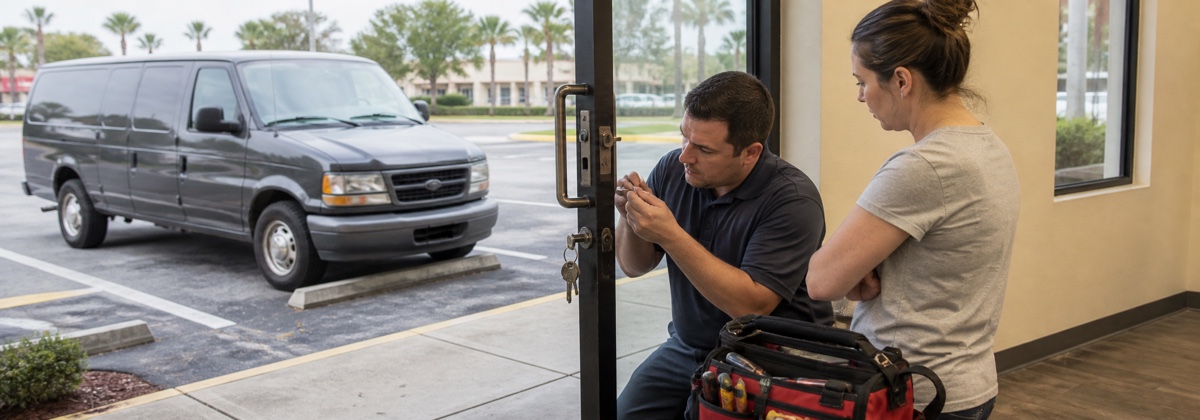Storefront reopened after hours in Orlando, Florida.