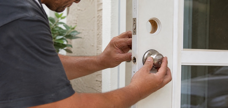 New deadbolt being installed in Orlando, Florida.