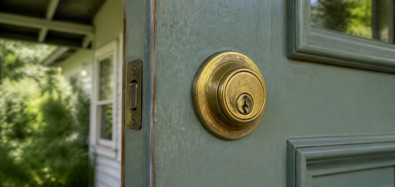 Deadbolt closeup in Orlando, Florida.
