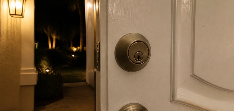Deadbolt closeup in Orlando, Florida.