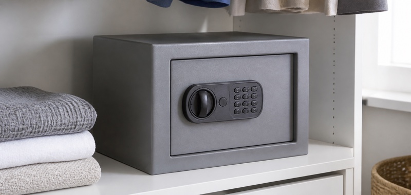 Electronic keypad safe in Orlando, Florida.