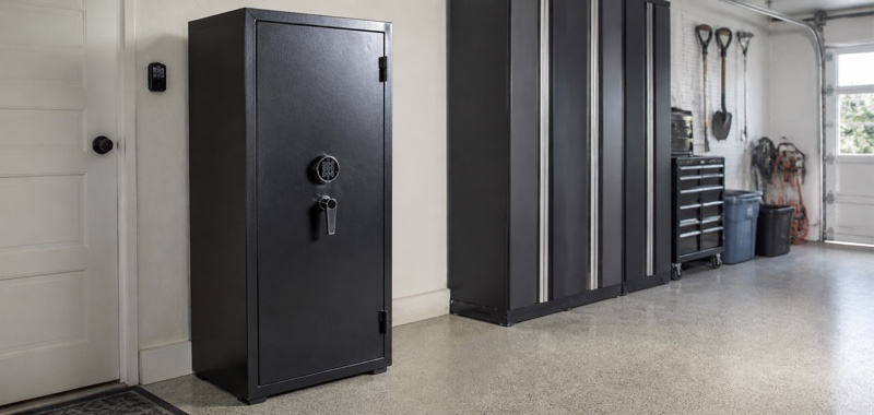 Gun safe with electronic lock in Orlando, Florida.