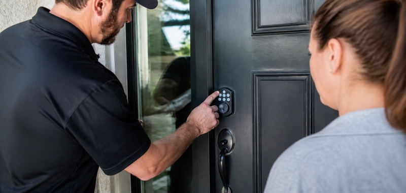Smart lock keypad in Orlando, Florida.